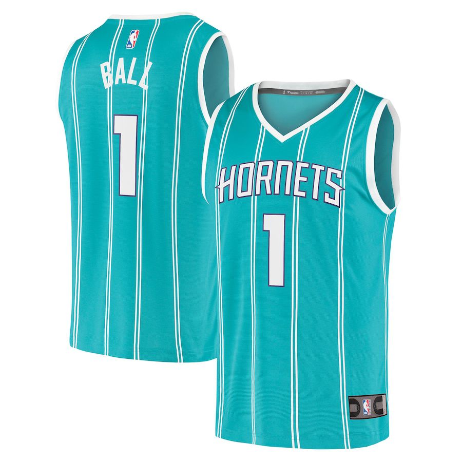 Men Charlotte Hornets #1 LaMelo Ball Fanatics Branded Teal Fast Break Replica NBA Jersey